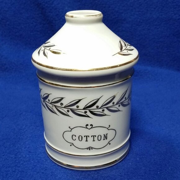 Vintage Lefton Apothecary Vanity Jar Decor Set MCM 1950's 3 Pc Set Lefton 2404 - Picture 2 of 10